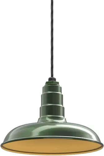 Miniatura 60 de Steel Lighting Co. Malibu - Lámpara colgante Montaje en techo Domo de 14 pulgadas vástago de 12 pulgadas Estilo de granja de acero Rojo