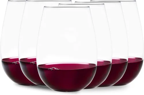 Votado Mejor Copa Sin Tallo 2017 por el New York Times, Elegantes, Delgadas, Copas de Vino Sin Tallo de Cristal 100% Libre de Plomo Fabricadas en