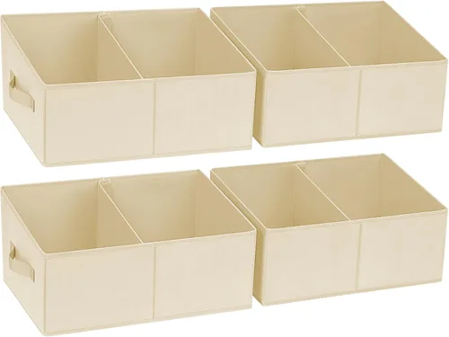 DIMJ Contenedores de almacenamiento trapezoidales para ropa, 4 paquetes organizadores de armario y cestas de almacenamiento, cestas plegables para