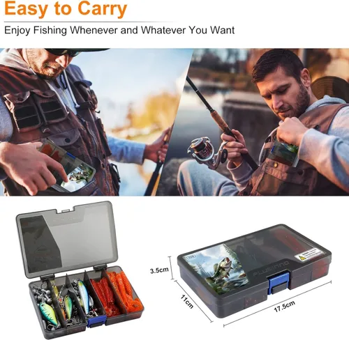 Miniatura 6 de PLUSINNO Señuelos de Pesca Caja de Aparejos de Pesca Regalos de Pesca para Hombres, Lubina, Trucha Kit de Accesorios de Pesca para Agua Salada