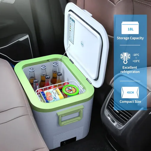 Miniatura 2 de Megiu Refrigerador portátil de 12 V para automóvil, 19 cuartos de galón (18 litros) 12 voltios congelador compresor enfriador 12V/24V DC 110 ~ 240 V