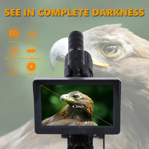 Miniatura 2 de Monocular de visión nocturna para adultos, pantalla de 4.3 pulgadas, 720P, video/foto, cámara de visión nocturna con linterna infrarroja infrarroja