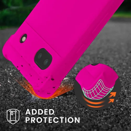 Miniatura 2 de KIOMY Funda de color rosa intenso neón para Google Pixel 6a a prueba de golpes, cubierta protectora de poliuretano termoplástico flexible, bisel
