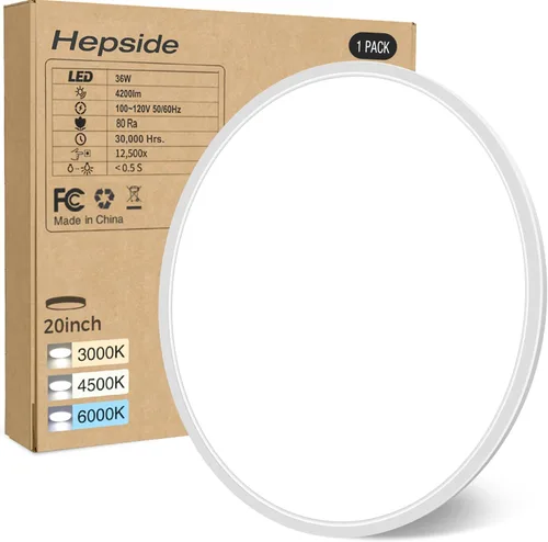 Miniatura 19 de hepside Paquete de 1 lámpara de techo LED de montaje empotrado, color negro, 12 pulgadas, 28 W, regulable 3000K-4500K-6000K, lámpara de techo de 3