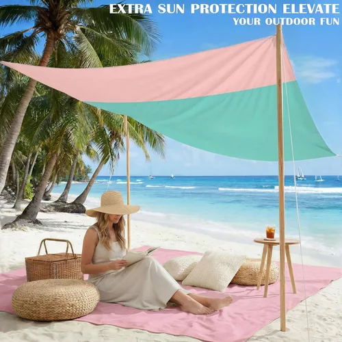 Miniatura 148 de Famstar Beach Blanket Oversized Extra Large 78"X81"/10'X9',Waterproof Sandproof Beach Blanket 2-8 Adults Lightweight Durable for Travel Camping