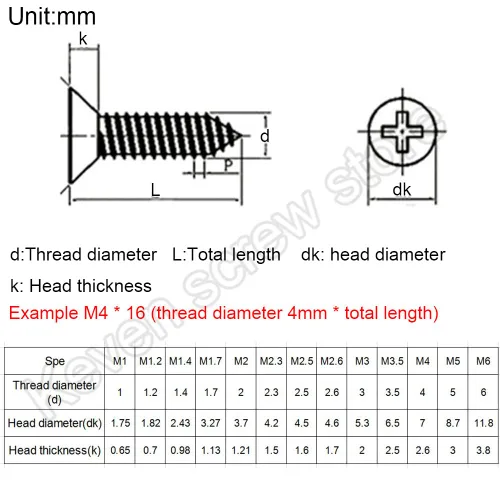 Miniatura 3 de Tornillos de cabeza plana avellanada empotrada en cruz de acero inoxidable, M1.7 x 4, 5, 6, 7, 8, 10, 12, 100, M1.7x4, M1.7x12, 304
