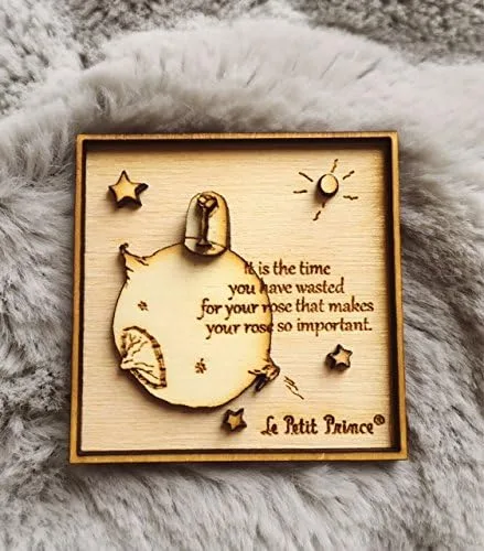Miniatura 3 de The Little Prince Wood Engraved 3D Magnet - n.3 Rose - multi-layered
