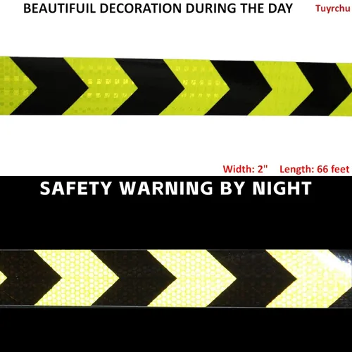 Miniatura 3 de Cinta Reflectante de 2 pulgadas X 66 pies, Cinta de Marcado Industrial de Advertencia de Seguridad de Conspicuidad de Peligro Impermeable