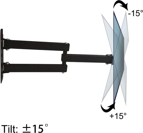Miniatura 6 de Soporte de pared para TV, monitor de movimiento completo, giratorio e inclinable para monitor LED OLED LCD de 14 a 27 pulgadas, VESA 75 x 75 3.937 x