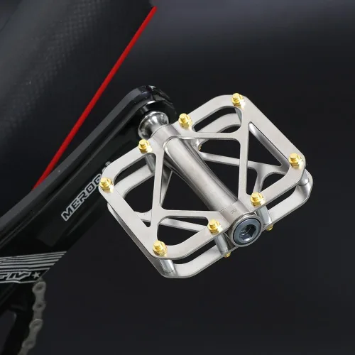 Miniatura 8 de Pedales de titanio para bicicleta Cuerpo completo de titanio MTB Road Bike 9/16 pulgadas Pedales para pedales Brompton liberación rápida ultraligero