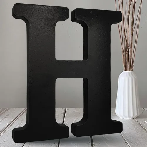 Miniatura 15 de AOCEAN Letras de madera negra de 10 pulgadas, letras de madera sin terminar para Halloween, letras decorativas de pie en rodajas, decoración