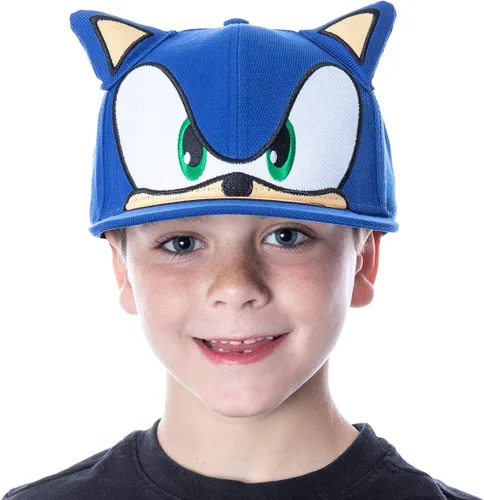 Miniatura 2 de Bioworld Sonic The Eedgehog Hat Bordado 3D Character Face and Earars Snapback Gorra