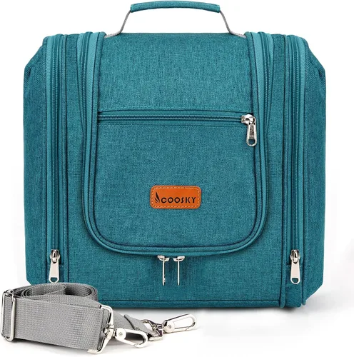Miniatura 13 de COOSKY Neceser de viaje colgante extragrande para mujeres y hombres, bolsa de higiene, kit organizador de baño y ducha con soportes de banda