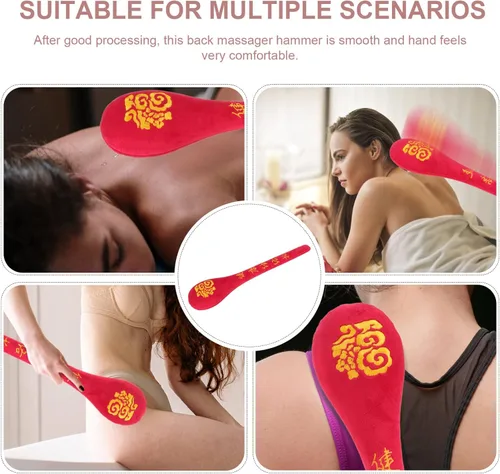 Miniatura 8 de Beaupretty Martillo de bola de masaje, cuerpo de mano, palillo de masaje manual, palillo masajeador para músculos, espalda, hombros, cuello, piernas