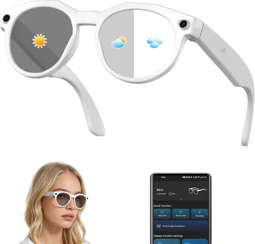 Miniatura 11 de Gafas Inteligentes AI para Vlogging y Fotografía - Gafas de Cámara de Grabación 4K con Estabilización AI, Bluetooth 5.3, Audio Integrado