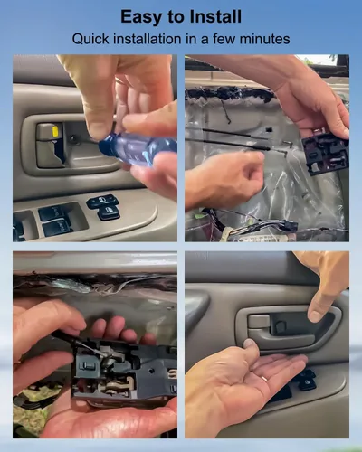 Miniatura 6 de 4 manijas de puerta interiores beige con bisel para Toyota Tundra (solo cabinas estándar/extendidas) 2000-2006, manija de puerta lateral delantera