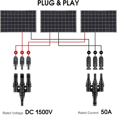 Miniatura 5 de Conectores solares en T 3 a 1 adaptador paralelo para panel solar, 1 par Solar Y Splitter,Quick-Connect, 1 M to 3 F and 1 F to 3 M, IP67