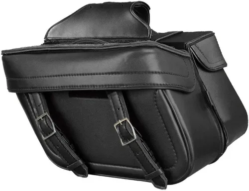 Miniatura 14 de Milwaukee Leather SH66901ZB - Alforjas medianas de PVC negro con 2 correas, colocación por encima, con ribetes reflectantes - Talla única