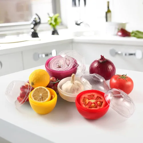 Miniatura 5 de Contenedores para almacenamiento de tomate, organizador reutilizable para refrigerador, organizador individual para mantener lima y tomate frescos