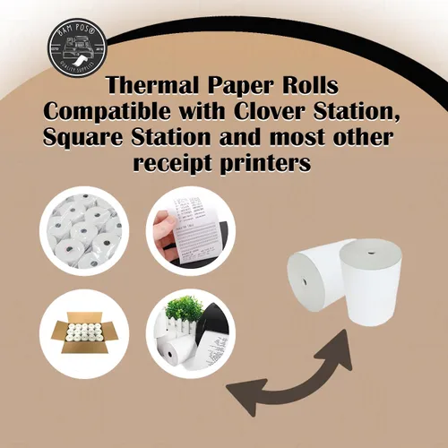 Miniatura 4 de BAM POS Rollos de papel térmico de recibo de 3 1/8 pulgadas x 190 pies para la mayoría de sistemas POS e impresoras de recibos, compatible
