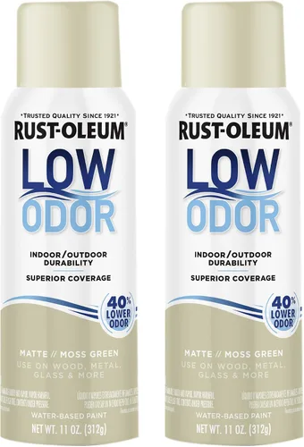 Miniatura 29 de Rust-Oleum Pintura en aerosol prémium de bajo olor, 11 onzas, concha marina brillante, paquete de 6 Seashell