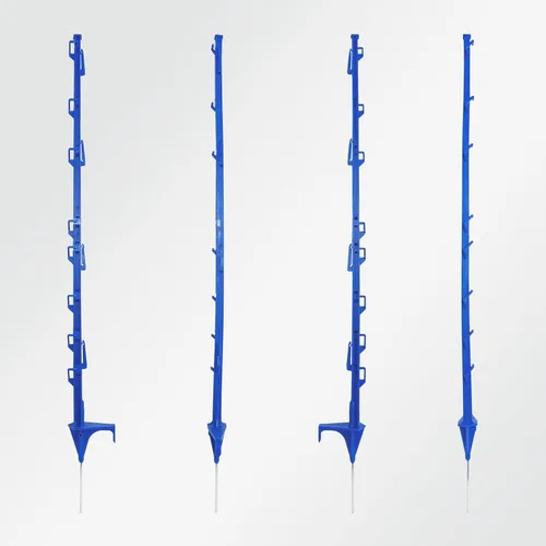 Miniatura 7 de Poste de valla (50 unidades), 42 pulgadas, con 12 lengüetas para sujetar alambre y cinta, azul