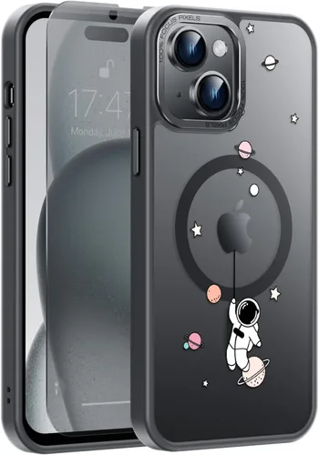 Miniatura 82 de Goodon Funda para iPhone 17 Pro con protector de pantalla de privacidad, compatible con Magsafe, a prueba de golpes, translúcida mate, bonita funda