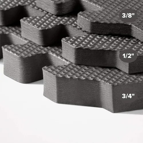 Miniatura 7 de We Sell Mats - Baldosas multiusos de espuma EVA con un grosor de 0.5 pulgadas, alfombrillas entrelazadas para gimnasios de interior y para el hogar