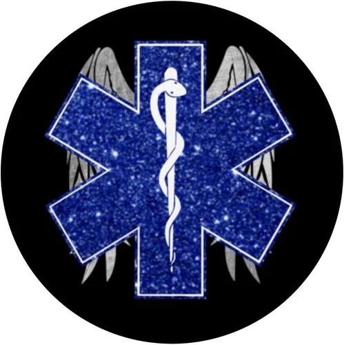 Miniatura 3 de EMT Star of Life - Alas de emergencia con purpurina sintética para teléfonos y tabletas, Negro