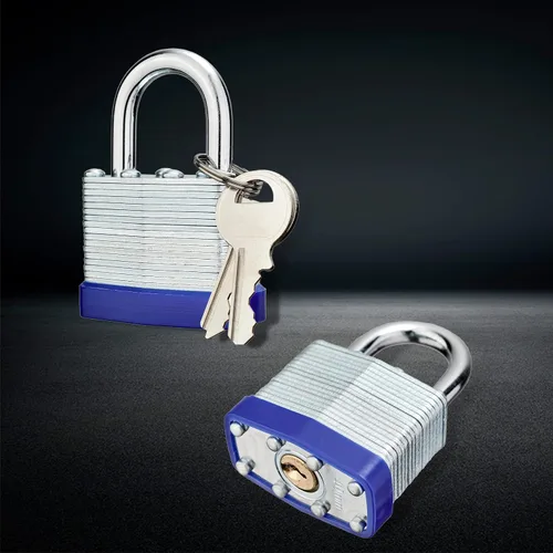 Miniatura 2 de Lock Candados para exteriores, candado laminado con llave, cuerpo ancho de 1-9/16 pulgadas, juego de candados con llaves (paquete de 12)