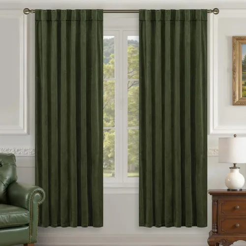 Miniatura 34 de LAMIT - Paneles de terciopelo beige para sala de estar de 72 pulgadas de largo, elegantes cortinas aisladas térmicamente e insonorizadas