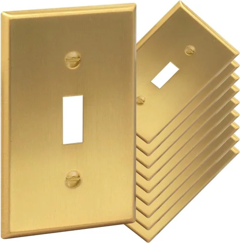 Miniatura 30 de Rio Salto BRASS - Cubierta de pared de metal dorado para toma de corriente o interruptor de luz, placa de pared resistente a la corrosión, cubierta