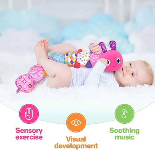 Miniatura 6 de KMUYSL Juguetes para Bebés 0-6 6-12 Meses, Juguete de Peluche Musical Sensorial de Animales para 0 1 2 3 4 5 6+ Meses, Juguete de Peluche