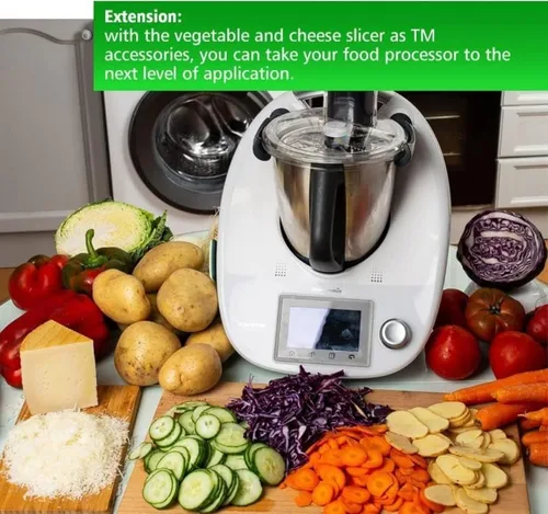 Miniatura 6 de Cortador multifuncional de verduras y queso, cortador grueso y fino, adecuado para Thermomix tm6, pelador de verduras, juego de pared de acero