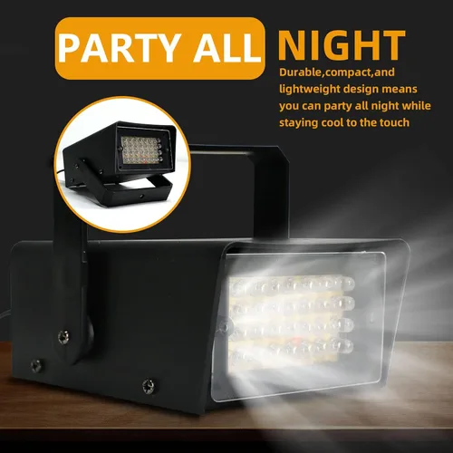 Miniatura 4 de ENUOLI Mini Luz Estroboscópica - 32 Bombillas LED Superbrillantes para Halloween, Control de Velocidad de Parpadeo Variable, Luces Intermitentes