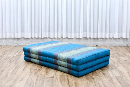 Miniatura 6 de Leewadee - Colchón tailandés plegable grande, 82 x 46 x 3 pulgadas, cama de invitados, cama triple plegable, cojín de masaje tailandés TV asiento