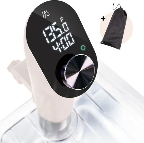 Greater Goods Cocina Sous Vide de Precisión - Olla de cocción, circulador de inmersión, motor sin escobillas, 1100 vatios (Abedul)