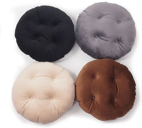 Miniatura 5 de Augld Cojín para taburete de bar, de terciopelo suave, acolchado, redondo, 12 pulgadas, terciopelo beige Velvet Beige