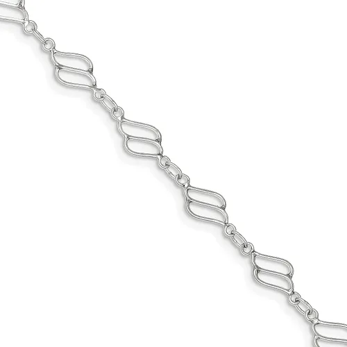 Miniatura 2 de Plata de ley Fancy Enlace Tobillera Cadena Joyería 10