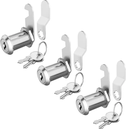 Miniatura 8 de 1 paquete de cerraduras de gabinete con llaves, cerradura de leva de 5/8" con llave similar, cerradura de repuesto para cajones seguros, gabinete