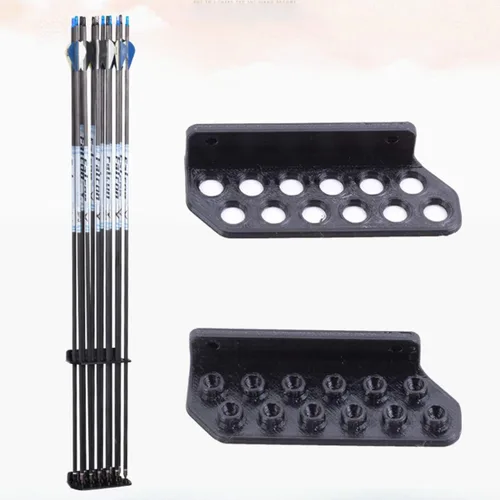 Miniatura 9 de BESPORTBLE Estante de flechas montado en la pared, soporte para 12 flechas con autoadhesivo para accesorios de tiro con arco, 1 par