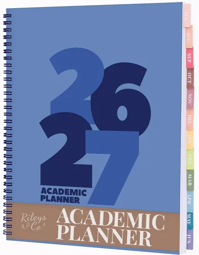 Miniatura 18 de Rileys Agenda Académica 2026-2027, agenda diaria, semanal y mensual, julio de 2026 a junio de 2027, páginas de notas para estudiantes