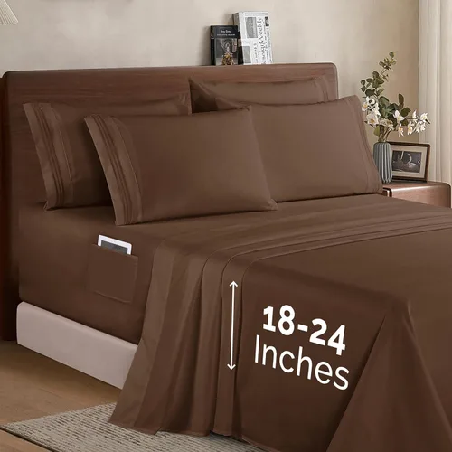 Miniatura 10 de Elegant Comfort - Juego de ropa de cama resistente a arrugas y decoloración más acogedor, sábana bajera elástica en todo el contorno, bolsillo