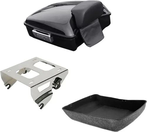 Miniatura 4 de TCMT Paquete de luz trasera de 10.7 pulgadas, color negro vívido para respaldo de maletero con señal de giro de freno para Harley Touring Electra