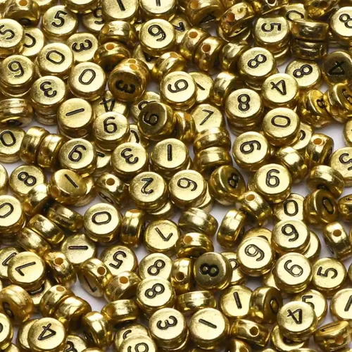 Miniatura 11 de 1000 cuentas acrílicas de números del 0 a 9 cuentas redondas mixtas de 0.16 x 0.27 pulgadas para hacer joyas, pulseras, collares, llaveros