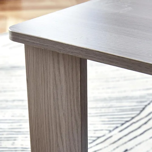Miniatura 5 de Mesas de centro modernas de 2 niveles rectangulares de madera con amplio almacenamiento, perfectas para sala de estar, decoración de sala