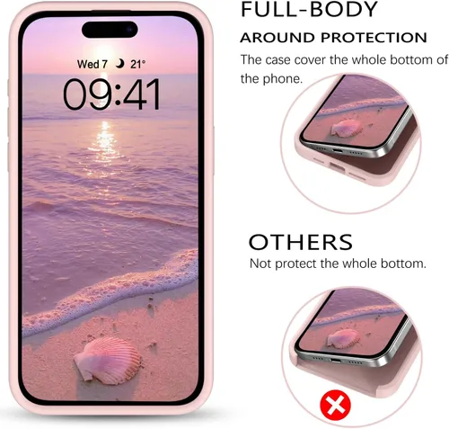 Miniatura 121 de GUAGUA Funda compatible con iPhone 17 Pro Max de 6.9 pulgadas, silicona líquida, goma de gel suave, delgada, forro de microfibra delgada