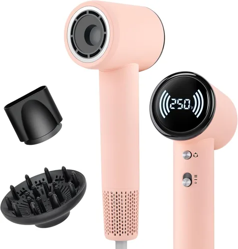 Miniatura 9 de Chignon Secador de pelo con difusor, secador de pelo iónico de viaje con motor de alta velocidad de 160,000 RPM para secado rápido, secador de pelo