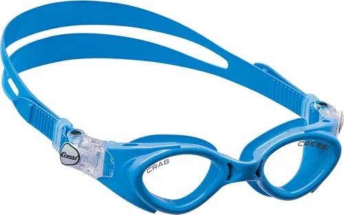 Cressi Gafas de natación de silicona para niños de 3, 4, 5, 6, 7 | CRAB fabricado en Italia por calidad desde 1946 Azul mate