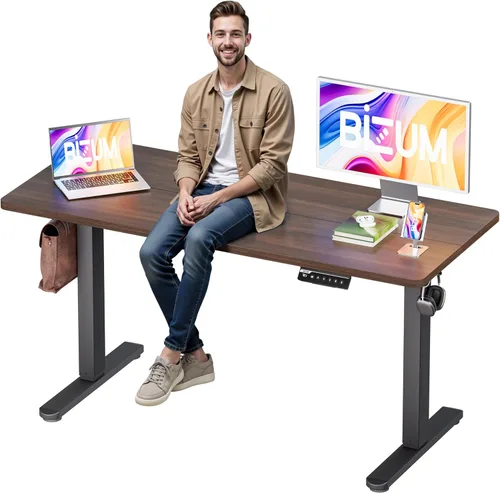 Miniatura 29 de BIZUM - Escritorio de pie eléctrico de 40x24 pulgadas con ajuste de altura y configuraciones de memoria, escritorio ergonómico para sentarse o estar